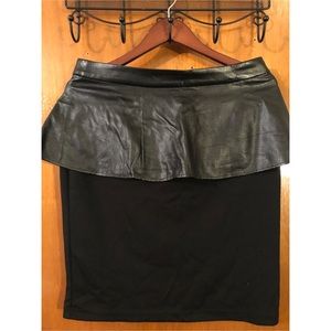 Black pleather ruffle skirt